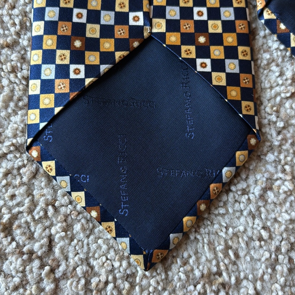 *Luxury* Stefano Ricci Men’s Geometric Medallion Silk Neck Tie Made in Italy - Picture 6 of 7